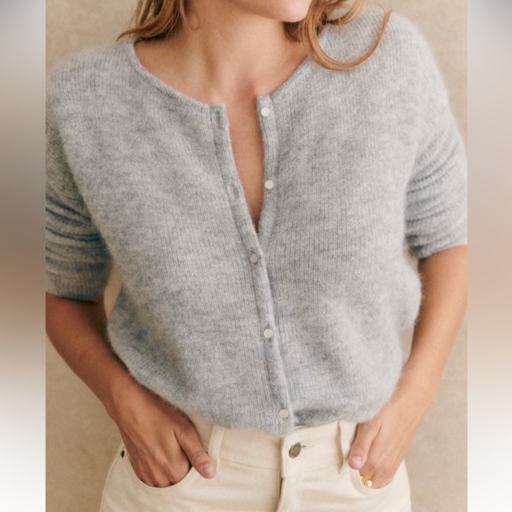 Sezane Gaspard Cardigan Gris Chiné Clair - Size M